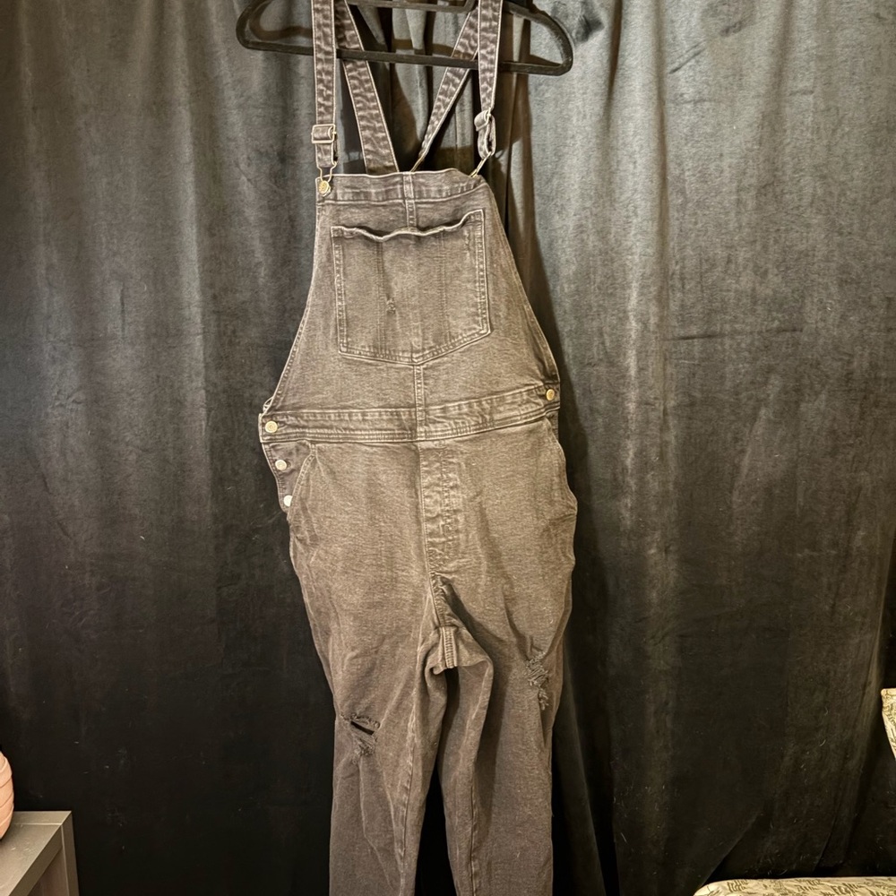 Old Navy Women's Charcoal Denim Overalls